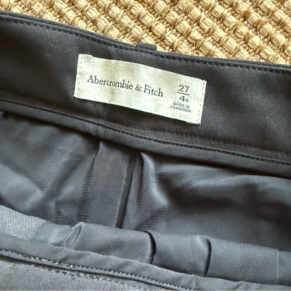 NWT Abercrombie 27 4R tapered dress pants black - Picture 10 of 10